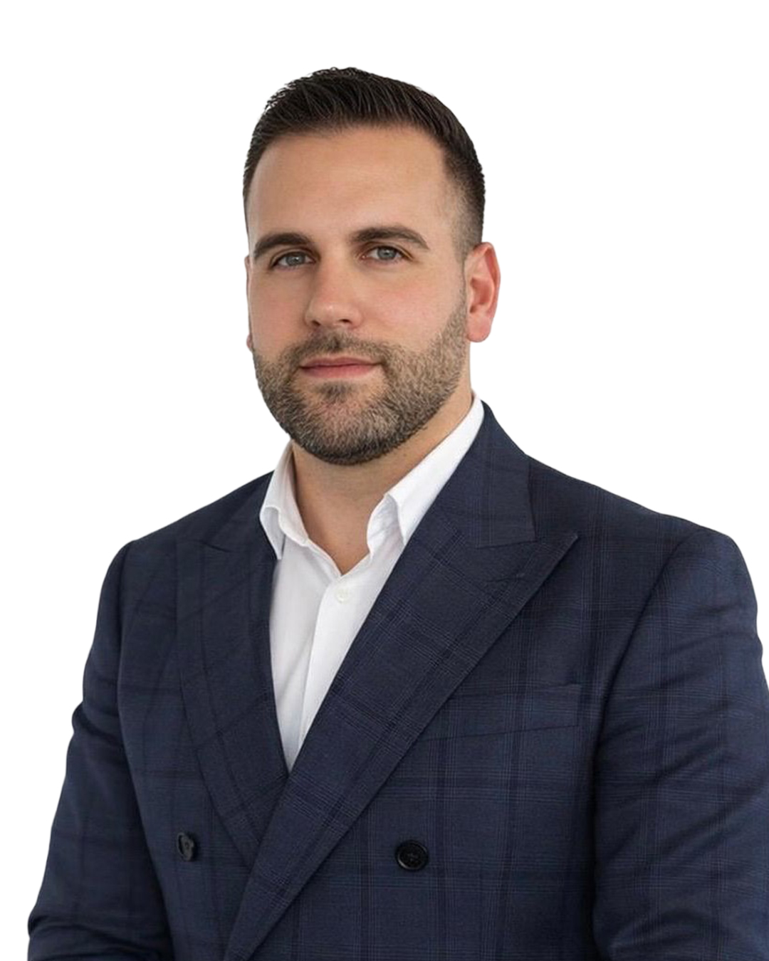 a man in a suit and tie posing for a picture